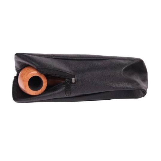 Padonio fekete színű bőrből készített pipatáska - 1 pipa számára
