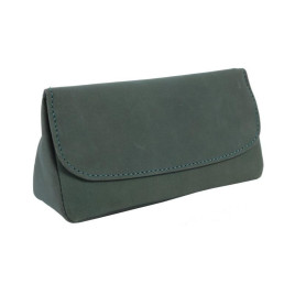 Minőségi Padonio hasított bőrből készült pipa táska 1 pipa részére - Zöld színű