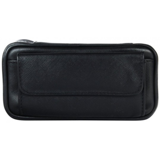 Padonio bőr pipatáska 3 pipa számára - fekete színű, külön rekesszel a dohány számára