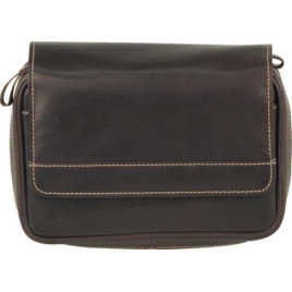 Padonio bőr pipatáska 4 pipa számára - barna színű, külön rekeszekkel a kellékek számára