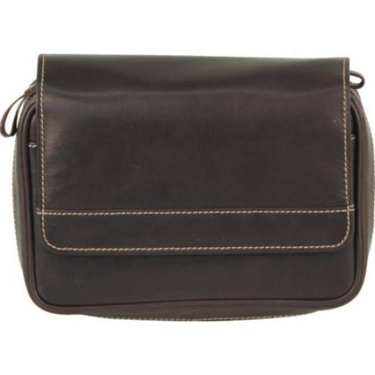 Padonio bőr pipatáska 4 pipa számára - barna színű, külön rekeszekkel a kellékek számára