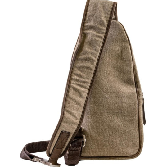 Szürke és barna színű canvas vászon pipa vagy szivartartó hátitáska, keresztpántos - Passatore