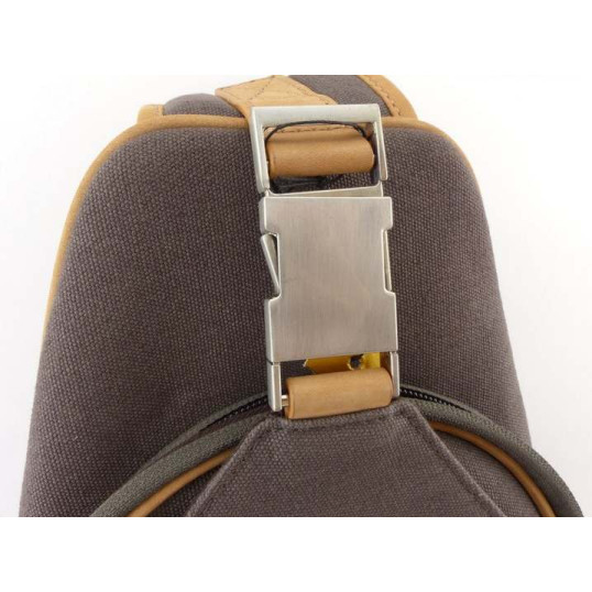 Canvas vászon és világos barna színű bőr pipa vagy szivartartó hátitáska, keresztpántos - Passatore