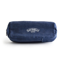 Minőségi pipa táska 1 pipa részére külön tárolórekesszel kék színű textil - Savinelli