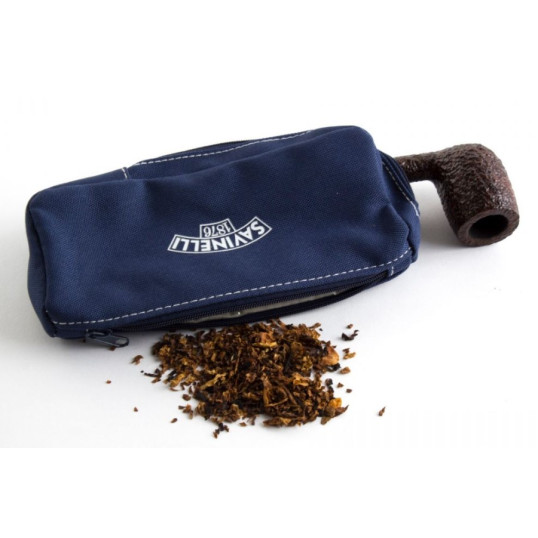 Minőségi Savinelli pipa táska kék színű textilből - 1 pipa részére