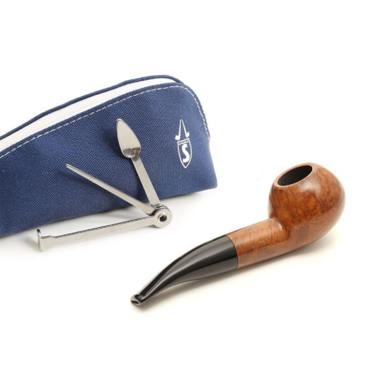 Savinelli One Starter 321 pipa szett 9 mm-es, enyhén hajlított szárú, barna briar gyökér pipával