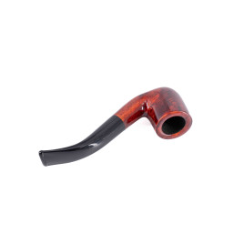 Adsorba 9mm-es filteres bruyer pipa, vörösesbarna színű, Bent-Billiard típusú, enyhén hajlított, fekete akril csutorával - 9
