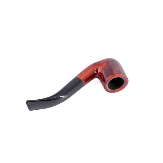 Adsorba 9mm-es filteres bruyer pipa, vörösesbarna színű, Bent-Billiard típusú, enyhén hajlított, fekete akril csutorával - 9