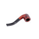 Adsorba 9mm-es filteres bruyer pipa, vörösesbarna színű, Bent-Billiard típusú, enyhén hajlított, fekete akril csutorával - 9