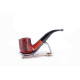 Adsorba 9mm-es filteres bruyer pipa, vörösesbarna színű, Bent-Billiard típusú, enyhén hajlított, fekete akril csutorával - 9
