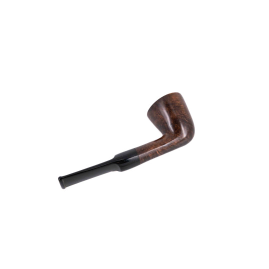 Aldo Velani Dublin típusú, sötétbarna, polírozott felületű hanga gyökér pipa egyenes, nyerges, fekete akril szárral