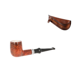 Angelo Billiard típusú pipa bruyere gyökérből 9mm filterrel egyenes szárral - tajtékbetétes - pipatáskával