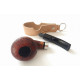 Angelo Brandy pipa – hanga gyökér, rusztikolt vörösesbarna, 9 mm filteres, ezüst színű gyűrűvel