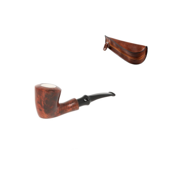 Angelo Bent Billiard típusú pipa bruyere gyökérből 9mm filterrel - tajtékbetétes - pipatáskával 