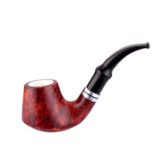 Angelo pipa bruyere gyökérből 9mm filterrel - tajtékbetétes - Bent - pipatáskával