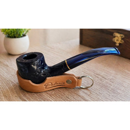 Angelo rusztikolt billiard pipa – 9 mm filteres, különleges kék, arany színű díszgyűrűvel