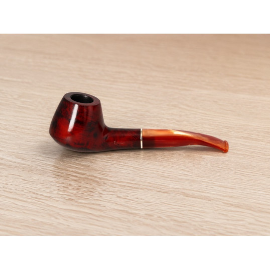 Angelo brandy hanga gyökér pipa – 9 mm filteres, polírozott vörös fej, arany színű díszgyűrűvel