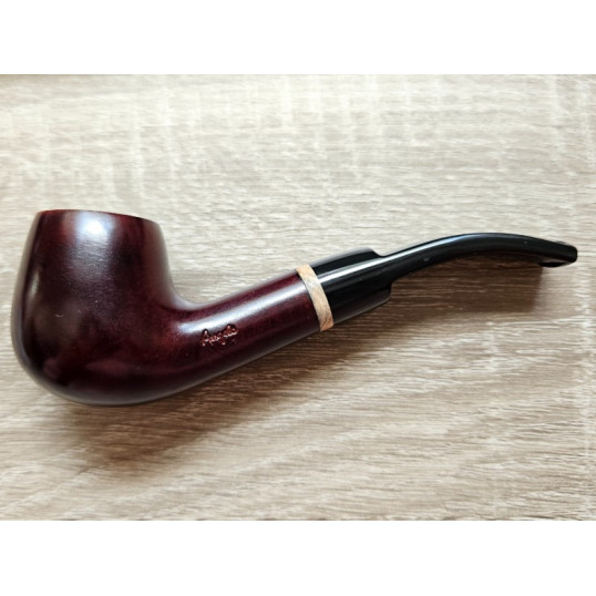 Angelo Midi billiard hangagyökér pipa, sötét vörösesbarna, 9 mm filteres, hajlított bent forma, nyerges