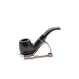 Angelo Midi hanga gyökér pipa sötétbarna, hajlított nyerges, 9 mm filteres