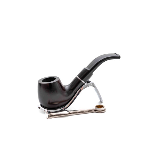 Angelo Midi hanga gyökér pipa sötétbarna, hajlított nyerges, 9 mm filteres