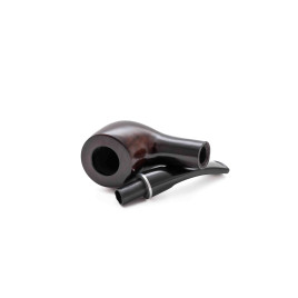 Angelo Midi hanga gyökér pipa sötétbarna márványmintázattal, enyhén hajlított nyerges, 9 mm filteres