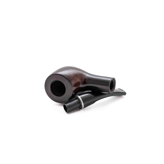 Angelo Midi hanga gyökér pipa sötétbarna márványmintázattal, enyhén hajlított nyerges, 9 mm filteres