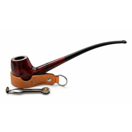 Angelo Midi vörösesbarna hajlított Churchwarden pipa – 9 mm filteres