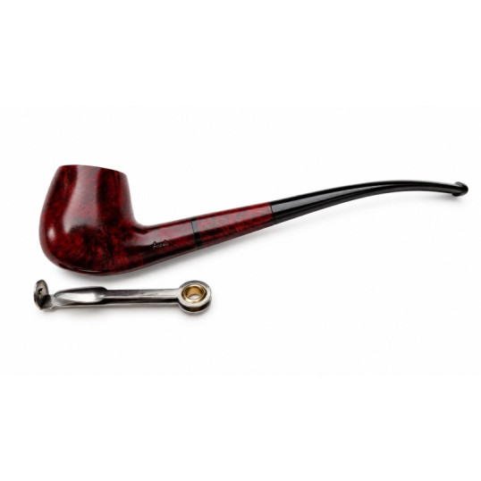 Angelo Midi vörösesbarna hajlított Churchwarden pipa – 9 mm filteres