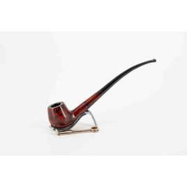 Angelo Bent Churchwarden Billiárd hangagyökér olvasópipa, 9 mm filteres, vörösesbarna