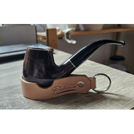 Angelo pipás szett Half Bent Billiard bruyer pipával, pipatáskával, 9 mm-es filterrel, szárkefével és 3 részes pipatömködővel