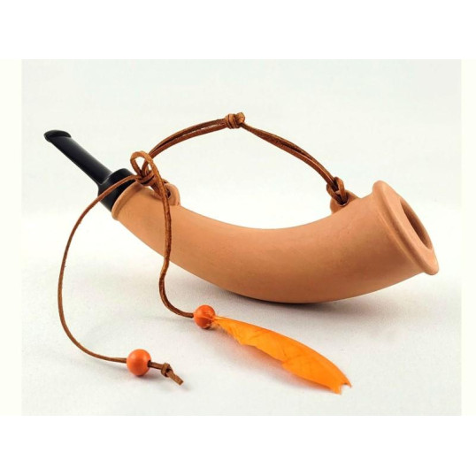 Brog téglavörös színű agyagból készített pipa - Horn típusú 