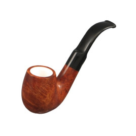 Capitello Corteccia Bent 9mm filteres bruyer gyökér pipa, hajlított szárral - tajtékbetétes
