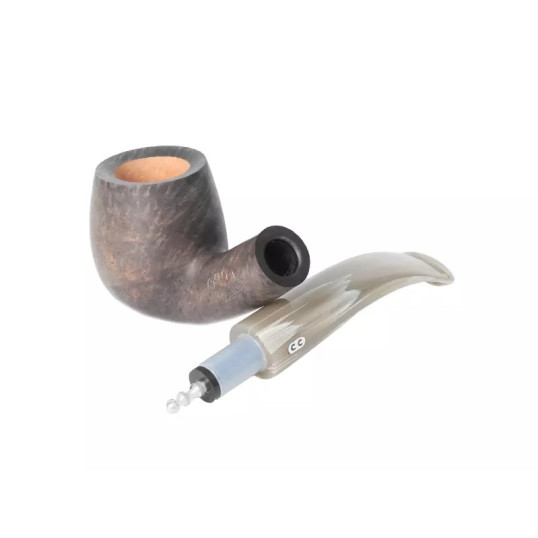 Chacom Jurassic 268 zöldesbarna színű hanga gyökér pipa - Hajlított csurgatott krém színű szopókával