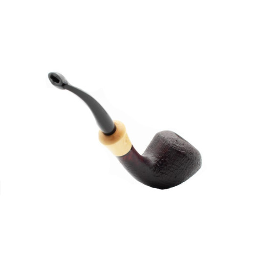 Chacom Maitre Pipier Sablée vörösesbarna színű bruyer pipa - Enyhén hajlított fekete színű akril csutorával