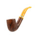 Chacom Montmartre 808, barna színű bruyer pipa, borostyán sárga színű hajlított akril csutorával