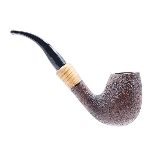 Chacom Supreme Sandblasted sötétbarna színű homokfúvott 9 mm filteres hangagyökér pipa - Hajlított pipaszárral