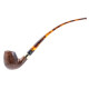 Chacom Churchill Unie polírozott, barna mintás hanga gyökér pipa hajlított borostyánszínű akril szárral és réz gyűrűvel
