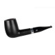 Chacom Maigret Noir Matt matt fekete színű hanga gyökér pipa egyenes akril szárral - Széles fém gyűrűvel
