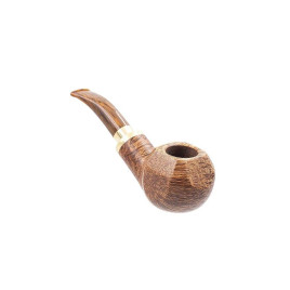 Chacom Skipper Unie 995 barna színű matt briar pipa hajlított akril szárral - Arany színű gyűrűvel