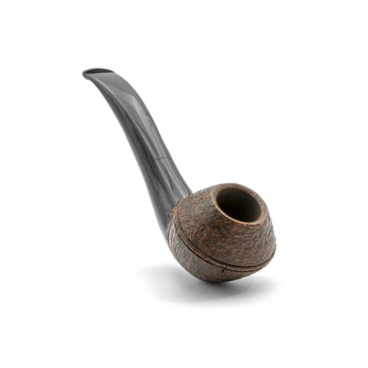 Chacom Volute N4 Sablée homokfúvott barna színű hanga gyökér pipa - Enyhén hajlított fekete színű szopókával