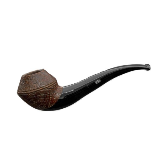 Chacom Volute N4 Sablée homokfúvott barna színű hanga gyökér pipa - Enyhén hajlított fekete színű szopókával