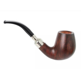 Chacom Spigot Brune 851 matt sötétbarna színű hanga gyökér pipa - Hajlított fekete színű szopókával
