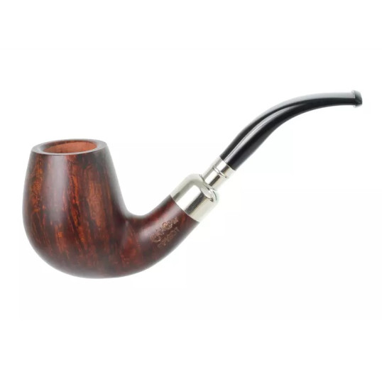 Chacom Spigot Brune 851 matt sötétbarna színű hanga gyökér pipa - Hajlított fekete színű szopókával