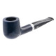 Chacom Hybride Bleue sötétkék színű polírozott briar pipa, egynes szárral, ezüst színű gyűrvel