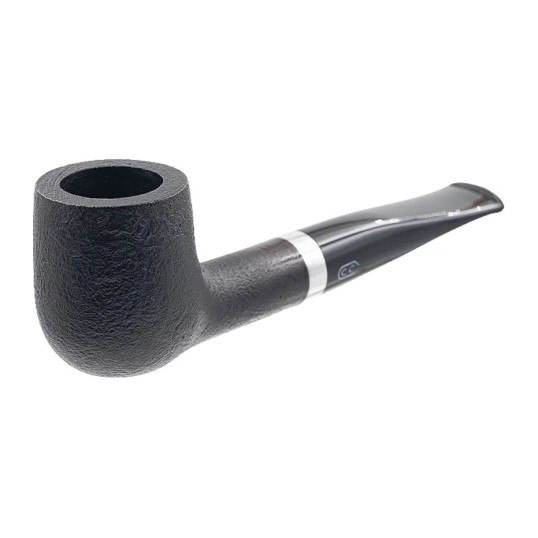 Chacom Hybride Sablee rusztikolt hanga gyökér pipa, egynes szárral, ezüst színű gyűrvel