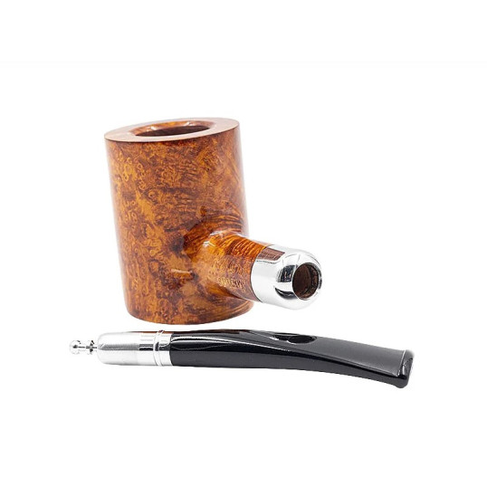 Chacom Spigot Brune 156 matt sötétbarna színű hanga gyökér pipa - Enyhén hajlított fekete színű szopókával