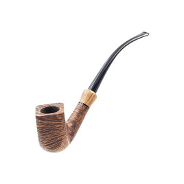 Chacom Ropp Bon Gout olvasópipa, hajlított ebonit szárral, kocka formájú pipafejjel