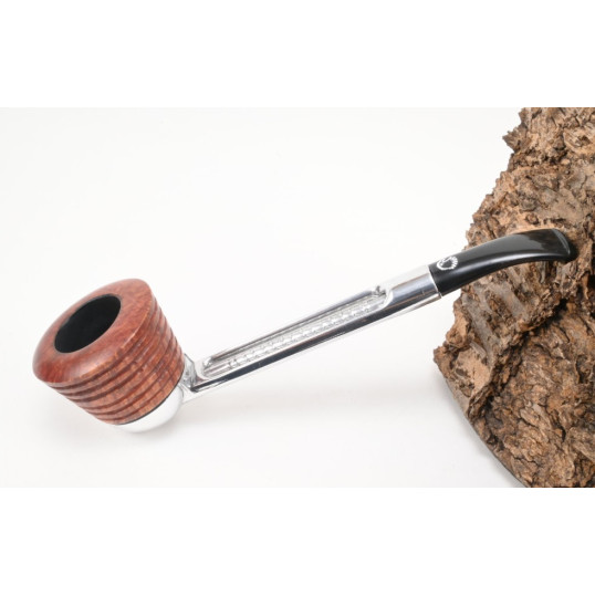 Falcon pipa komplett készlet - dublin pipafej és egynes fém szár, enyhén hajlított fekete akril csutora