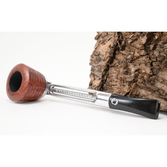Falcon pipa komplett készlet - dublin pipafej és egynes fém szár, enyhén hajlított fekete akril csutora