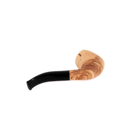 Jean Claude olivafa pipa 9mm filterrel - hajlított fekete szopókával - billiard forma